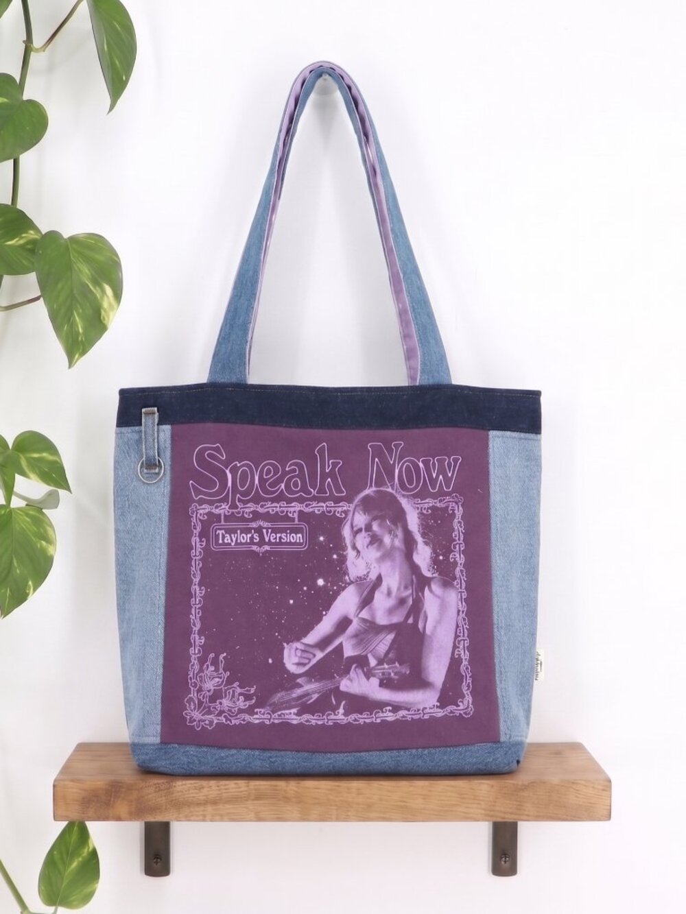 Taylor Swift Speak Now Taylor's Version Denim Tote Bag Handmade Upcycled